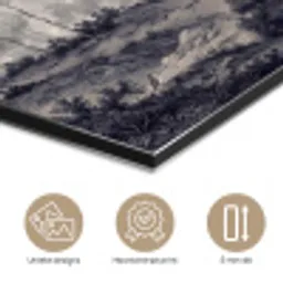 Mistig - Berglandschap - Illustratie aluminium wit klein -closeup_NL