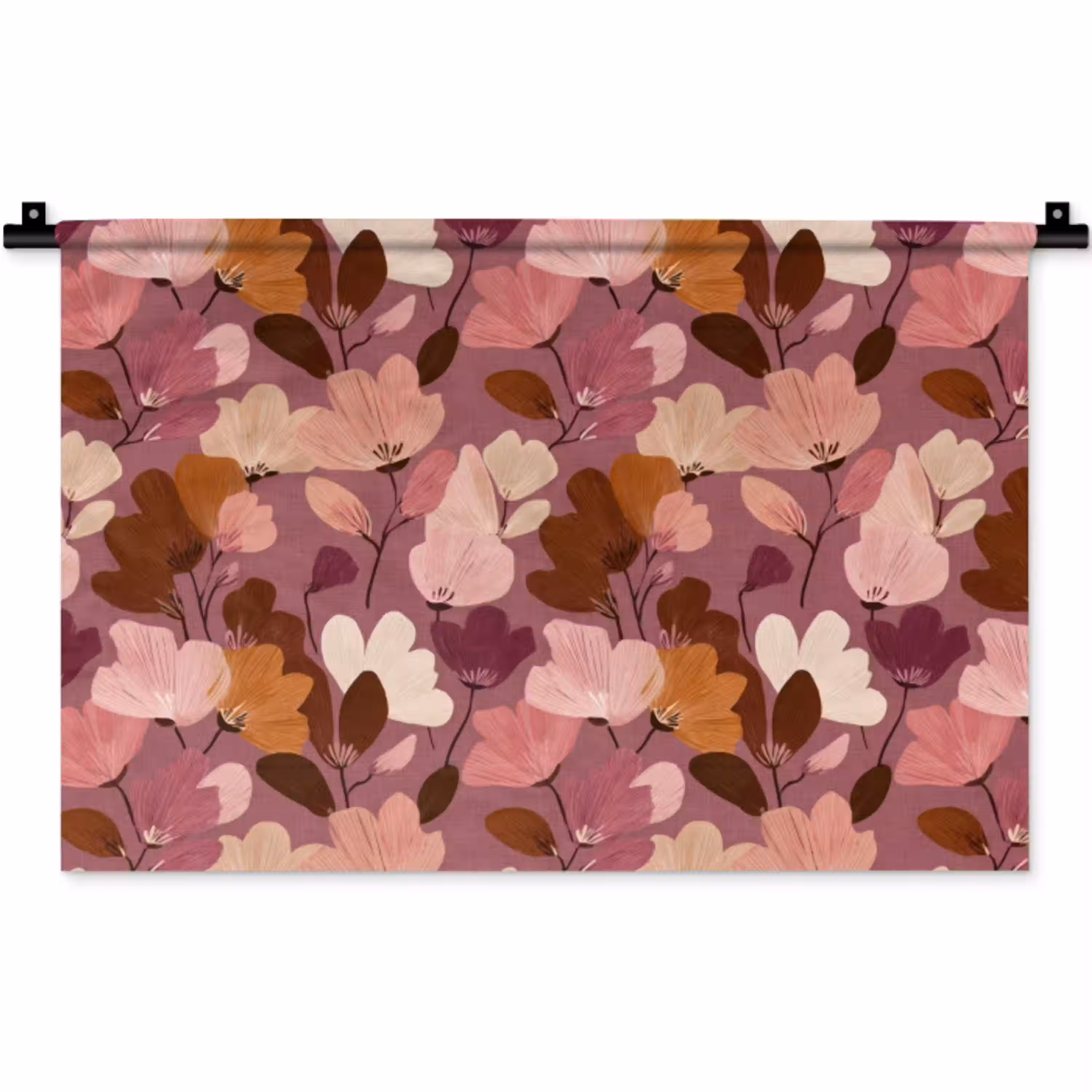 Bloem - Patroon - Roze Wandkleed katoen klein 269 -zz3d