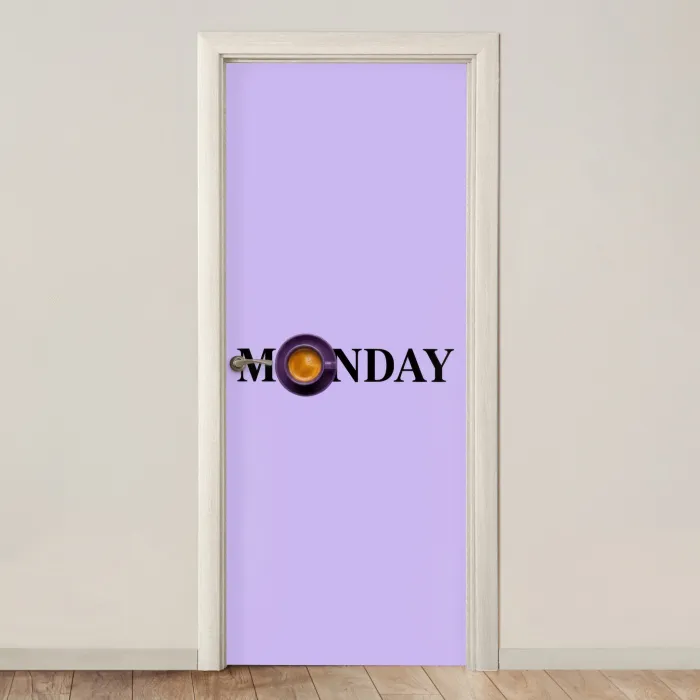 Maandag - Mok - Koffie - Paars deurposter klein -3d_beige