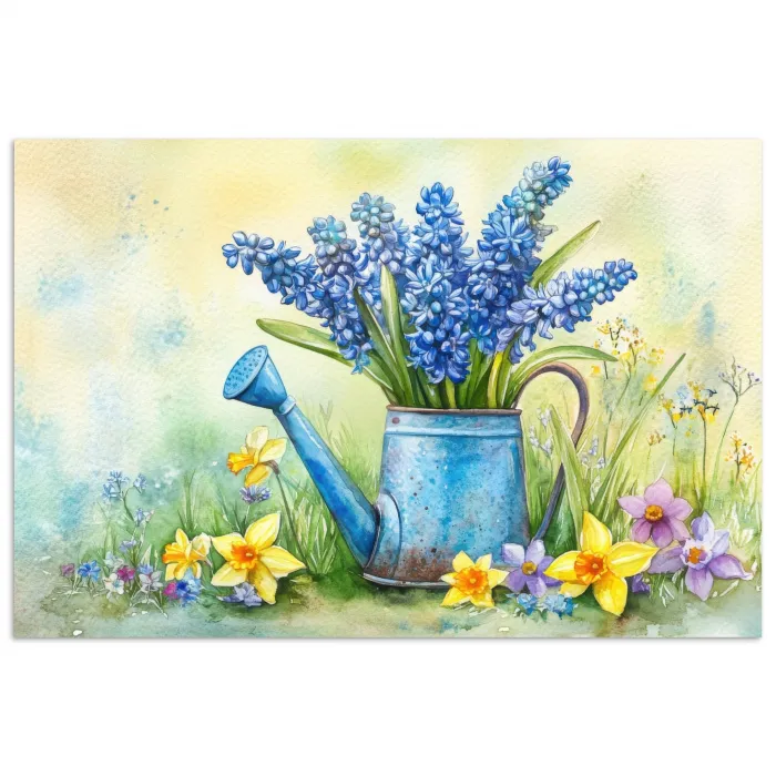 Gieter - Lavendel - Bloesems poster papier klein -3d