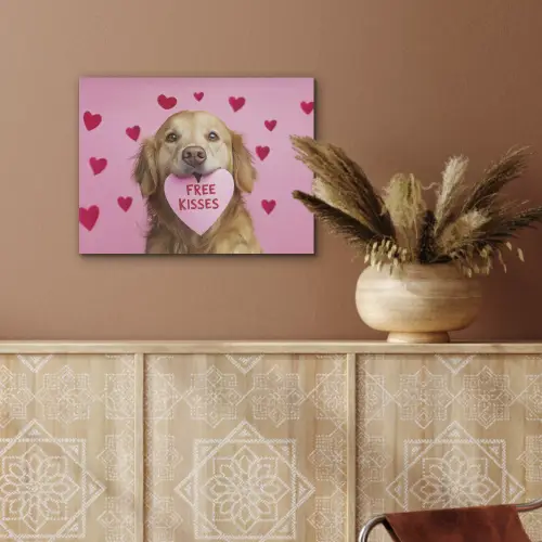 Hond - Kiss- Valentijn - Hartjes PET vilt klein -sfeer4