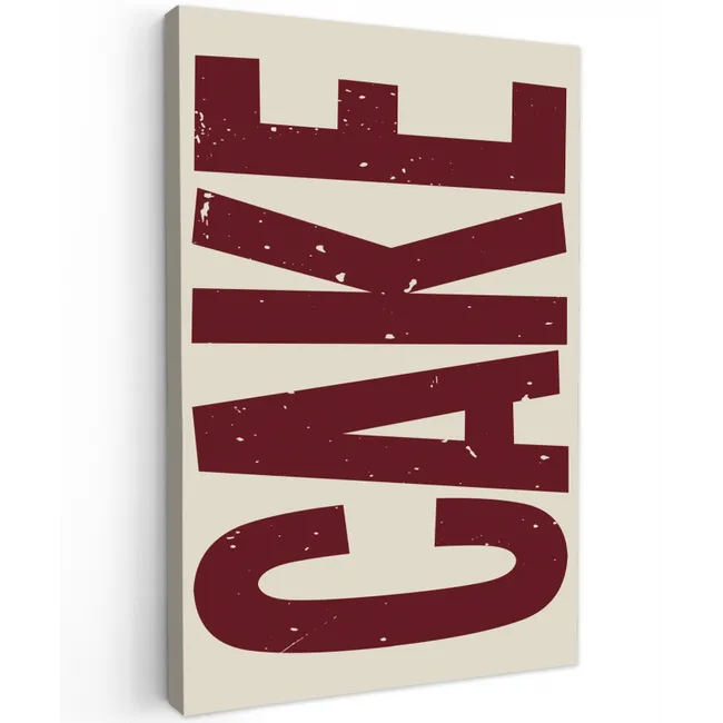 Red - Cake - Decoratie - Eten Tuinposter op houten frame 2 cm dik klein -3d