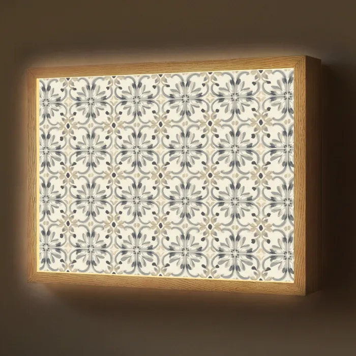 Floraal - Patroon - Kleurrijk Light Box met batterij (Wandlamp) middel 907 -z3d_website