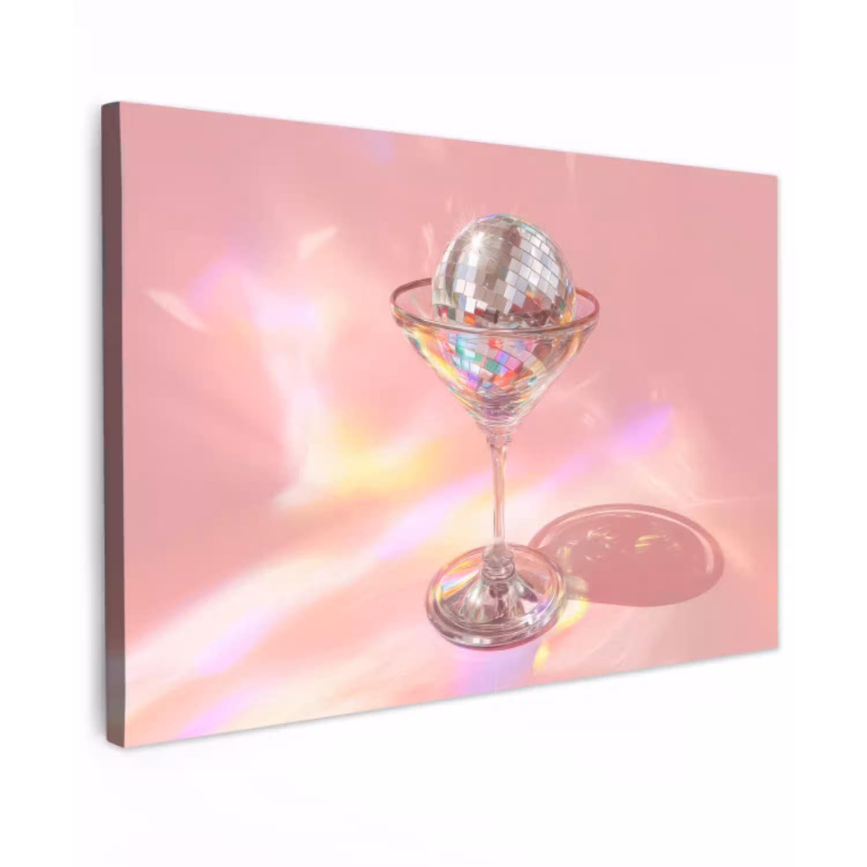 Martiniglas - Discobal - Fonkelende lichtvlekken canvas 2cm klein -z3d