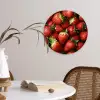 Aardbei - Fruit - Rood Wandcirkel kunststof plaat 5mm dik klein -sfeer4