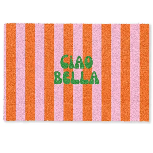 Strepen - Oranje - Verticaal - Ciao bella Deurmat klein -zkaufland3d