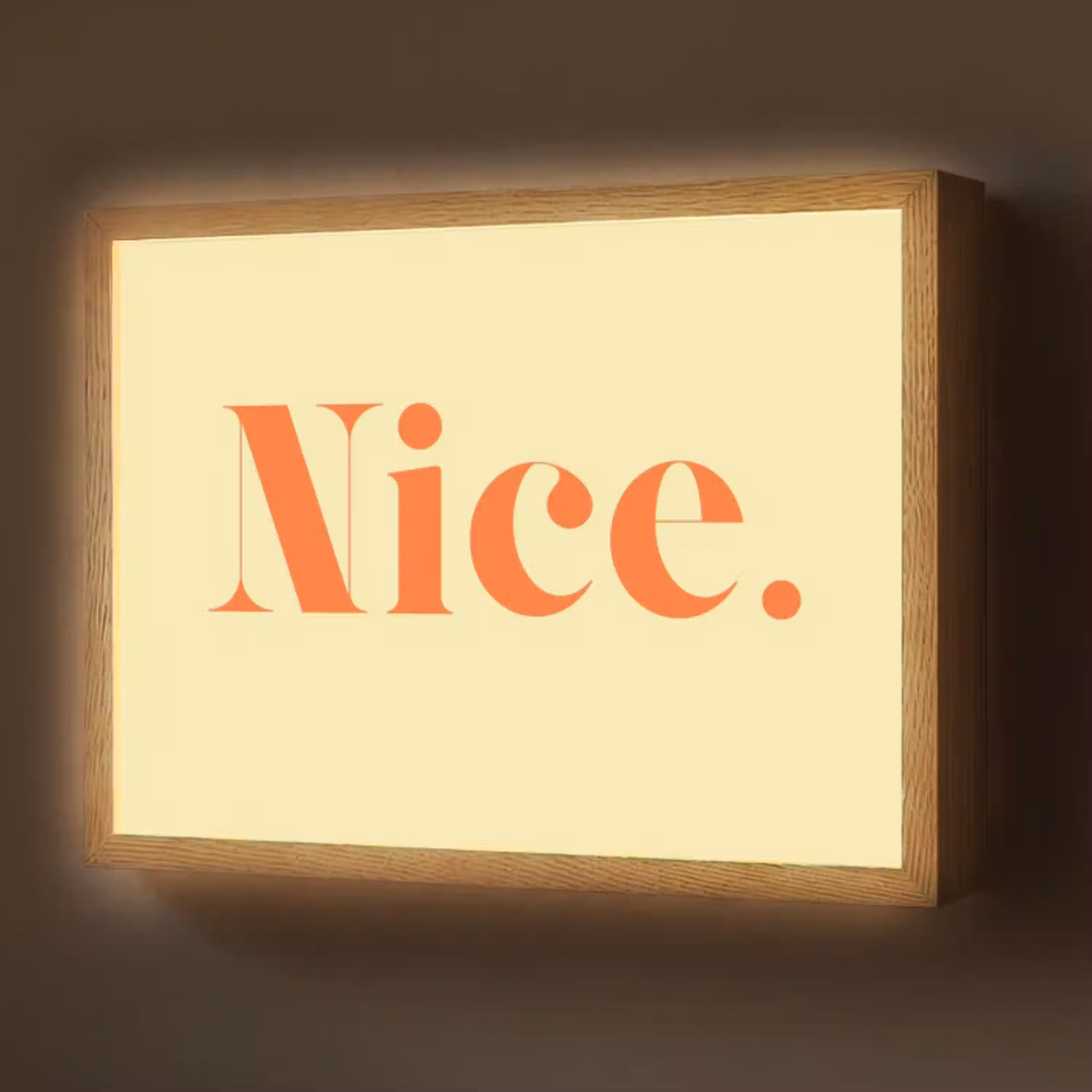 Nice - Oranje - Geel - Minimalistisch Light Box met batterij (Wandlamp) middel -z3d_website