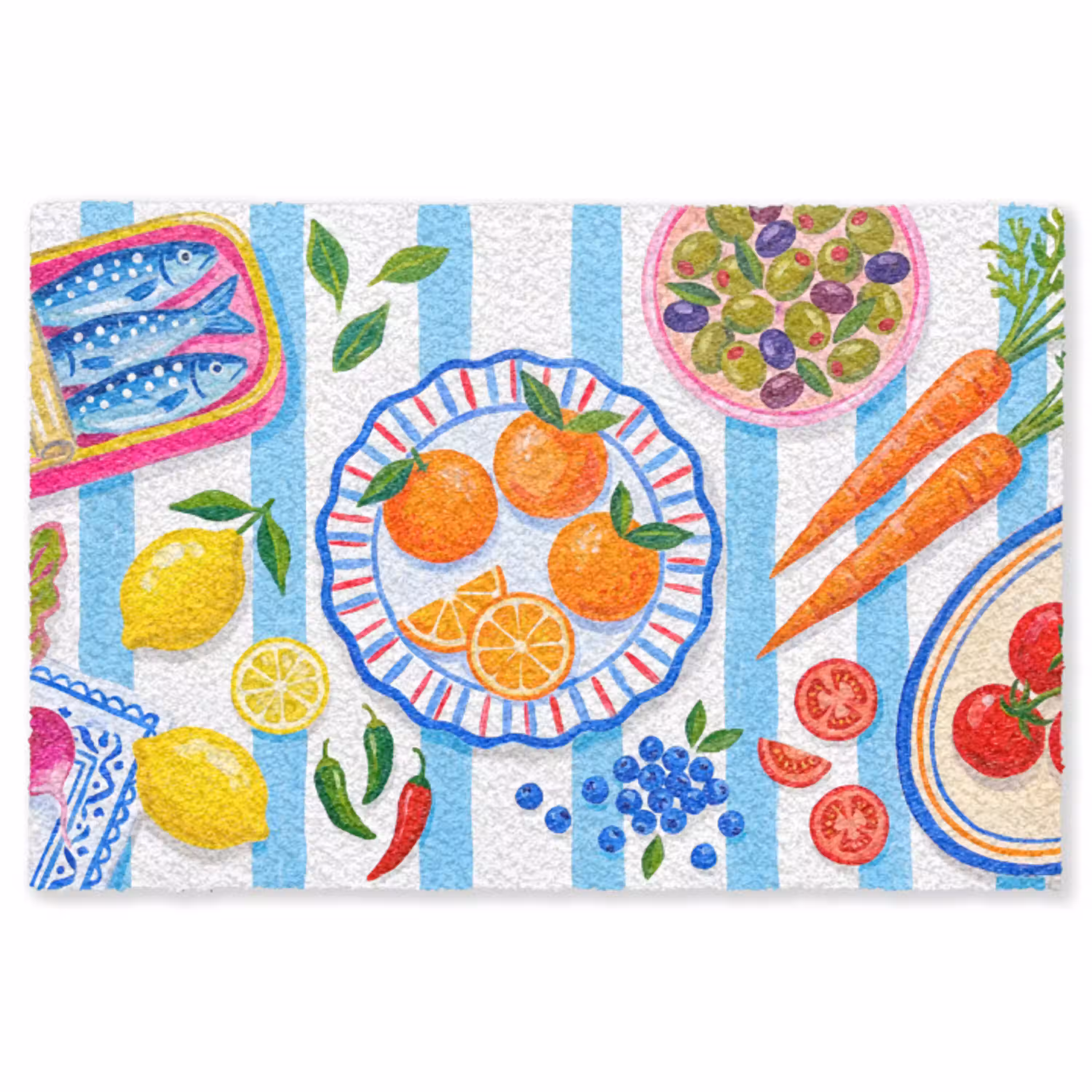Eten - Vers - Illustratie Vloerkleed Rechthoek klein -3d