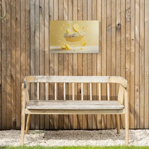 Citroen - Taart - Eten - Geel Tuinposter op houten frame 2 cm dik klein -sfeer4