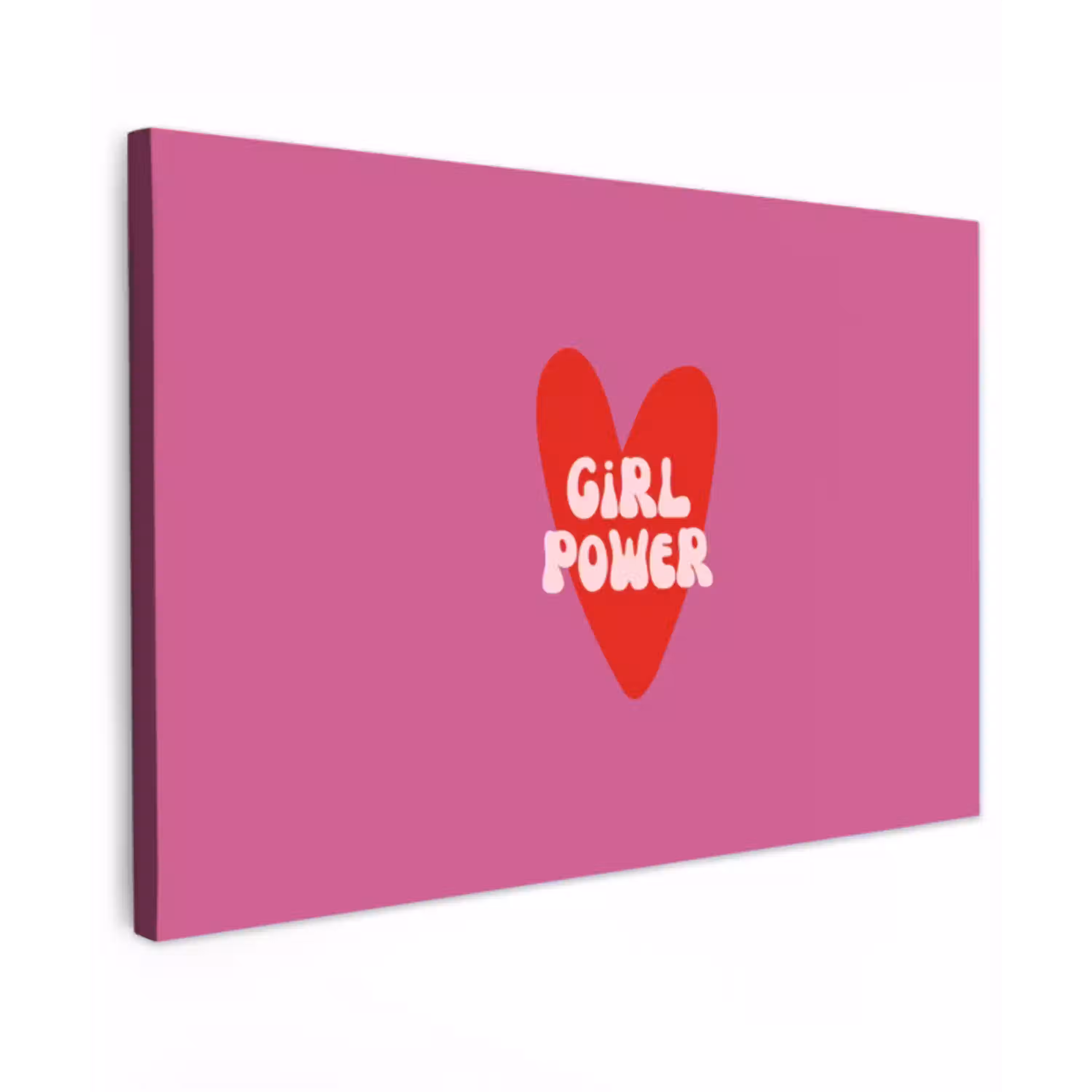 Girl power - Hart - Roze - Rood canvas 2cm klein -z3d