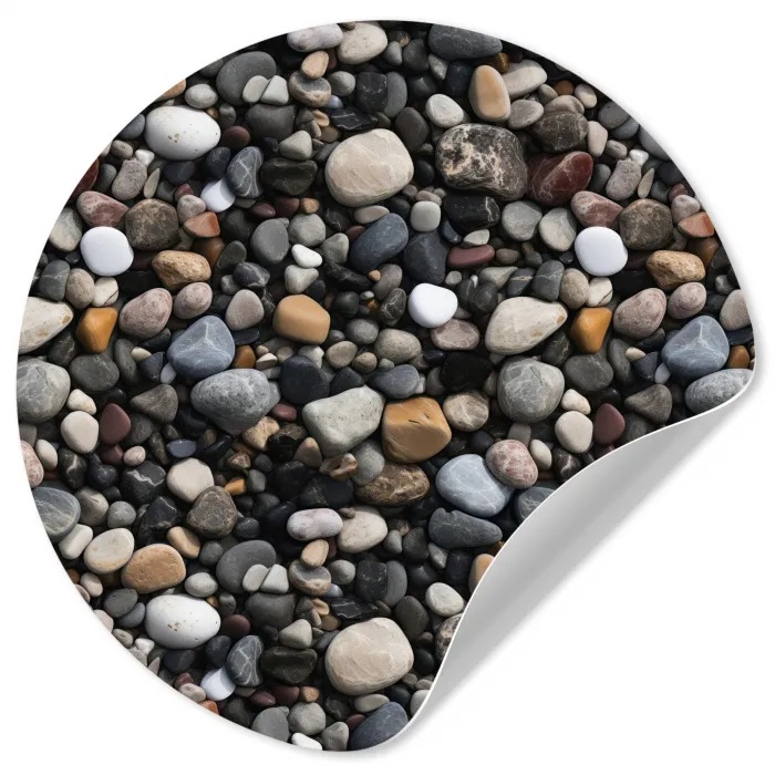 Kiezels - Mix - Aardetonen Wandcirkel behangsticker klein 186 -3d