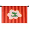 Ciao bella - Tekstwolk - Strepen - Oranje Wandkleed katoen klein -zz3d