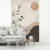 Japandi - Landschap - Beige fotobehang vinyl groot -woonkamer
