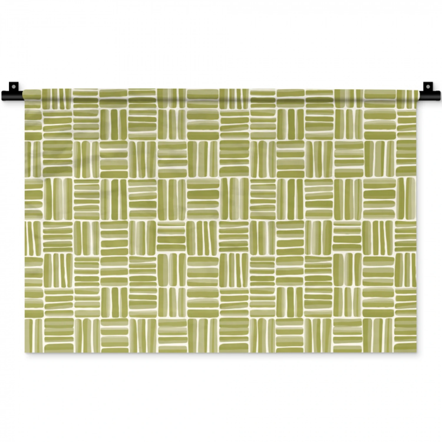 Vlecht - Patroon - Groen Wandkleed katoen klein 269 -zz3d