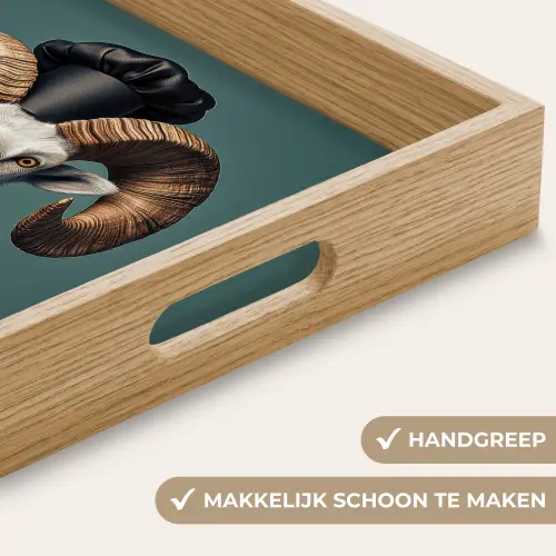 Geit - Hoorns - Kokskleding Dienblad Rechthoek middel -USP_HandgreepNL