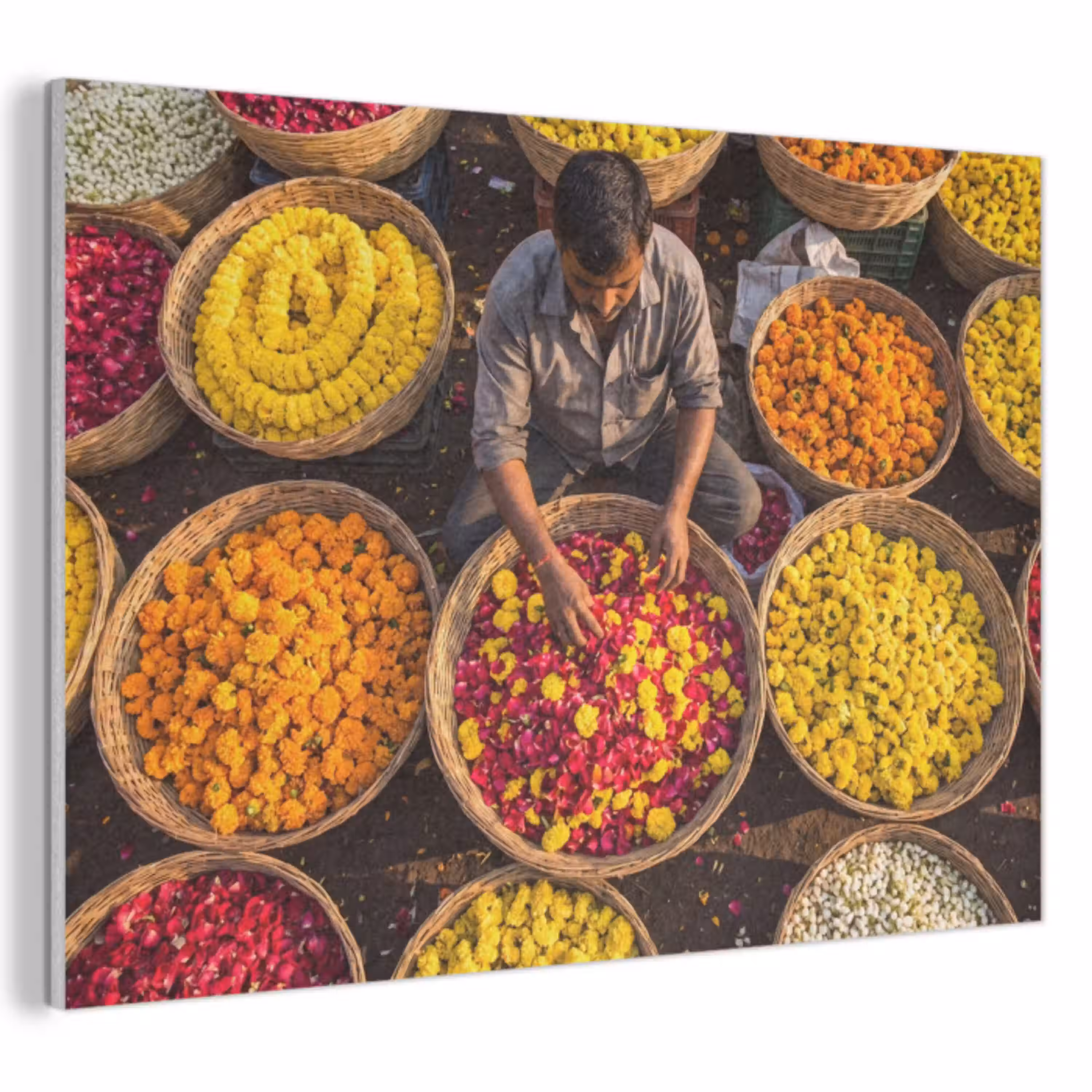 Bloemen - Markt - Kleurrijk PET vilt klein -3d