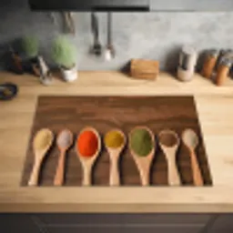 Pollepel - Kruiden - Eten - Specerijen - Tafel Inductie beschermer vinyl 3mm klein -sfeer5