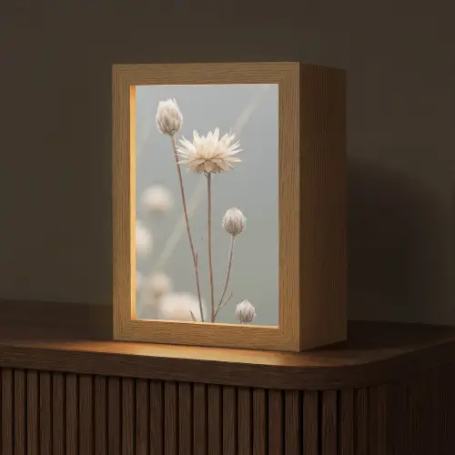 Strobloemen - Wit - Daglicht Light Box met kabel (Tafellamp) klein -z3d_website