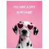 Hartjes - Hond - Valentijn - Roze poster papier klein -3d