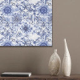 Bloemen - Blauw - Patroon - Wit PET vilt klein 837 -sfeer6_closeup
