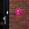 Roze rozen - Modern Naambord Vierkant klein -sfeer1-XS