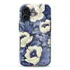Bloemen - Patroon - Blauw - Wit Toughcase MagSafe Apple iPhone 17 klein -3d