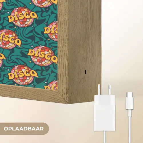 Groen - Disco - Patroon Light Box met batterij (Wandlamp) middel 907 -USP_websiteoplaadbaarNL