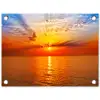 Zonsondergang - Zee - Lucht - Oranje - Horizon - Water tuinposter los doek klein -3d