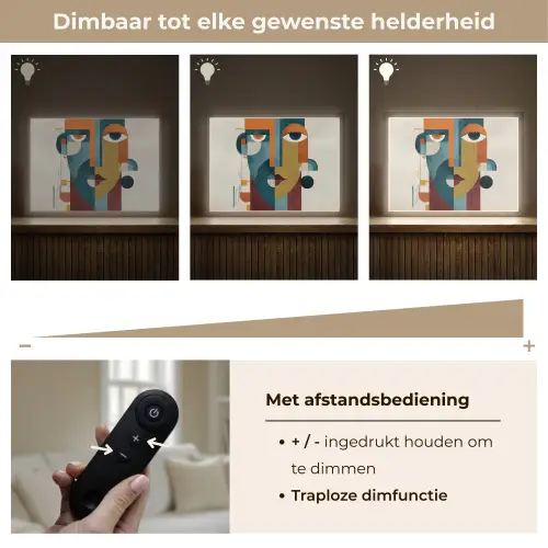 Geometrisch - Strakke vormen - Kleurrijk Light Box met batterij (Wandlamp) middel -USP_dimbaarNL