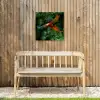 Kleurrijke papegaai is aan het vliegen Tuinposter op houten frame 2 cm dik klein -sfeer4