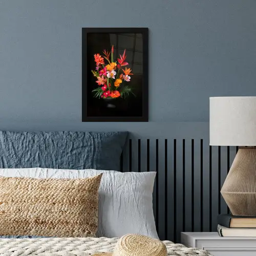 Boeket - Bloemen - Exotisch fotolijst zwart zonder passe partout klein -sfeer3