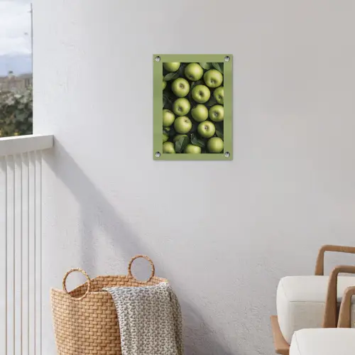 Appels - Groen - bladeren tuinposter los doek klein -sfeer8