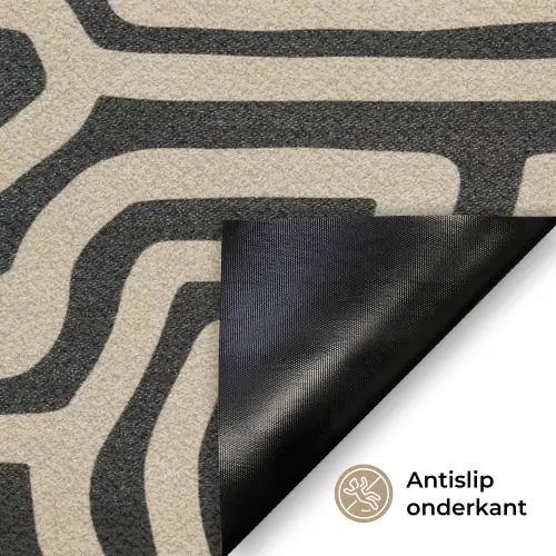Grafisch - Lijnen - Zwart Deurmat klein 898 -antislip_NL