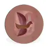 Illustratie - Vogels - Abstract - Roze Wandcirkel aluminium klein -3d