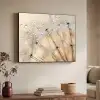 Paardenbloem - Abstract - Natuur - Beige Textielframe - compleet frame klein -sfeer3