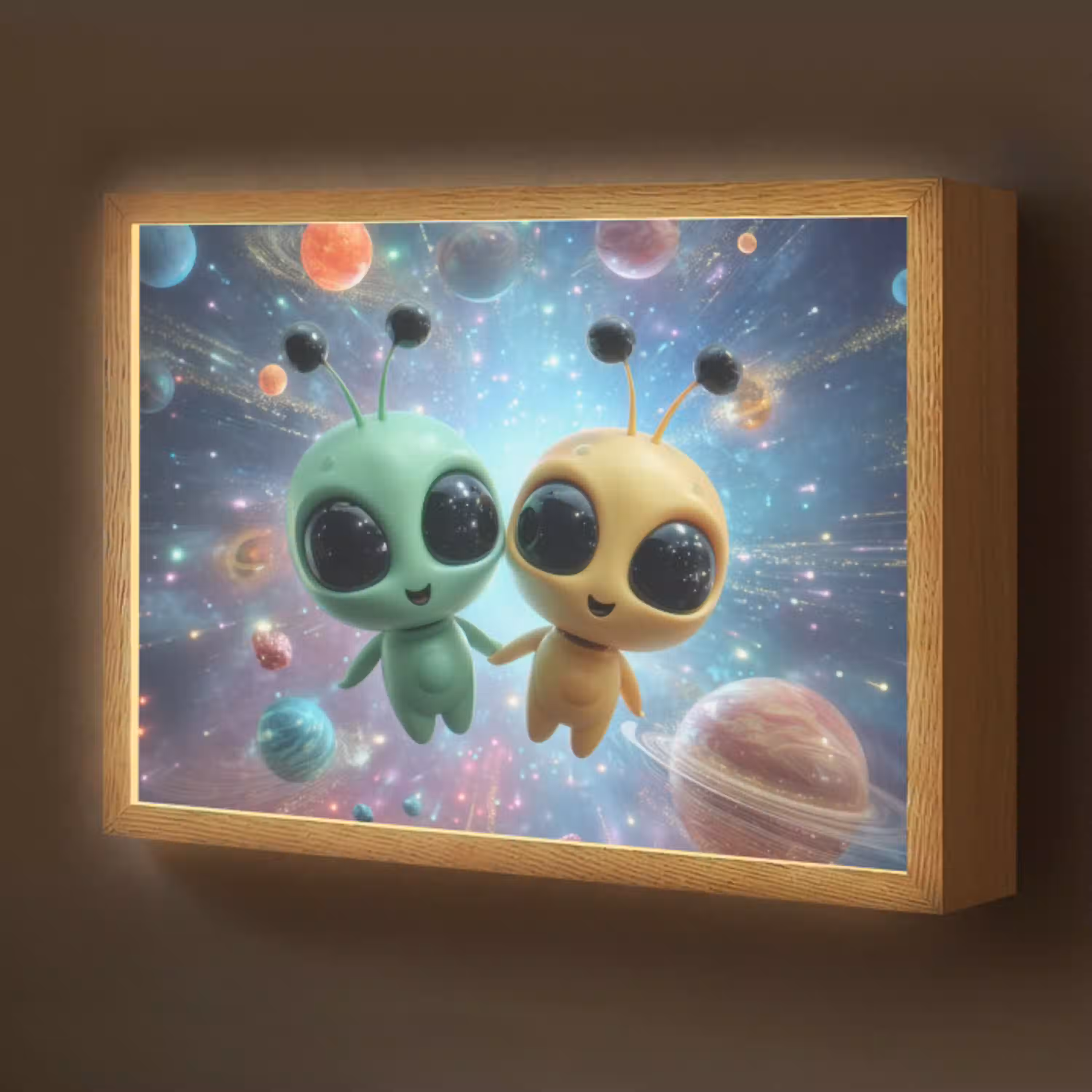 Aliens - Ruimte - Planeten Light Box met batterij (Wandlamp kind) middel -z3d_website