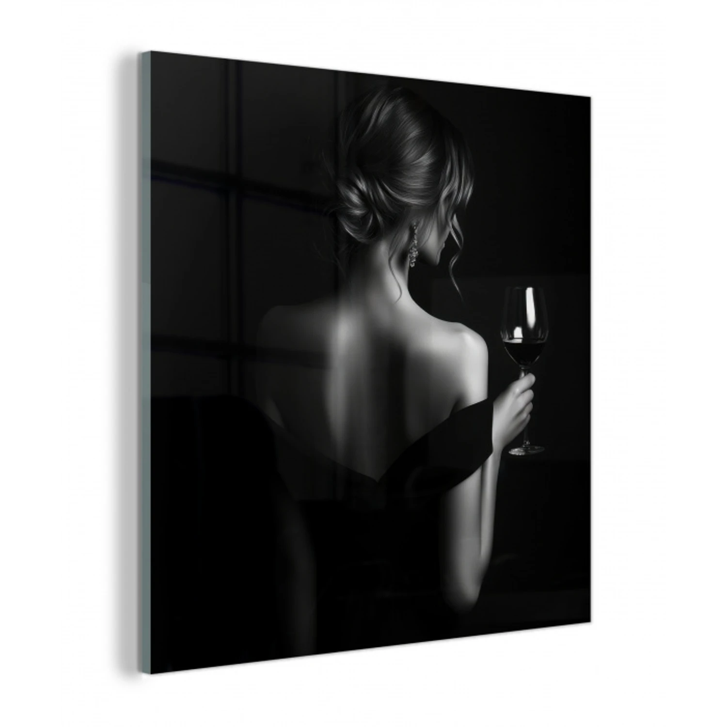 Vrouw - Wijn - Jurk plexiglas 5mm klein -z3d