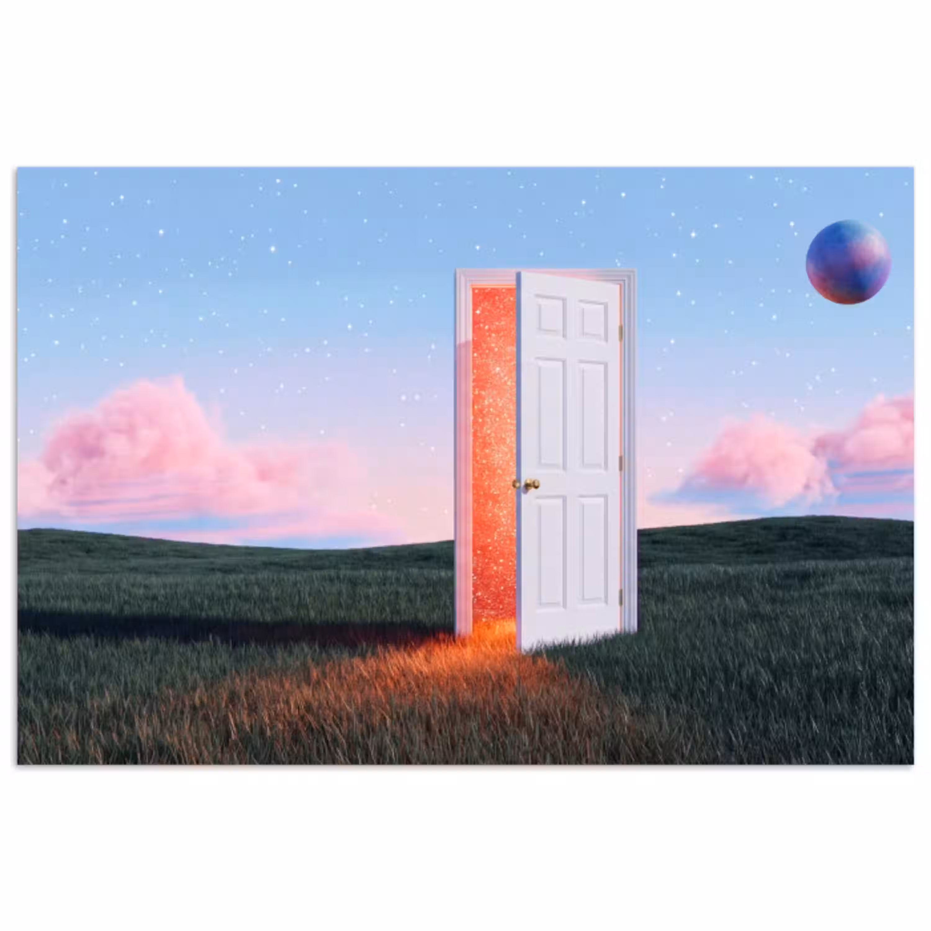Deur - Fantasie - Ruimte poster papier klein -3d