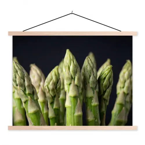 Asperges - Groen - Zwart textielposter latten blank klein -3d