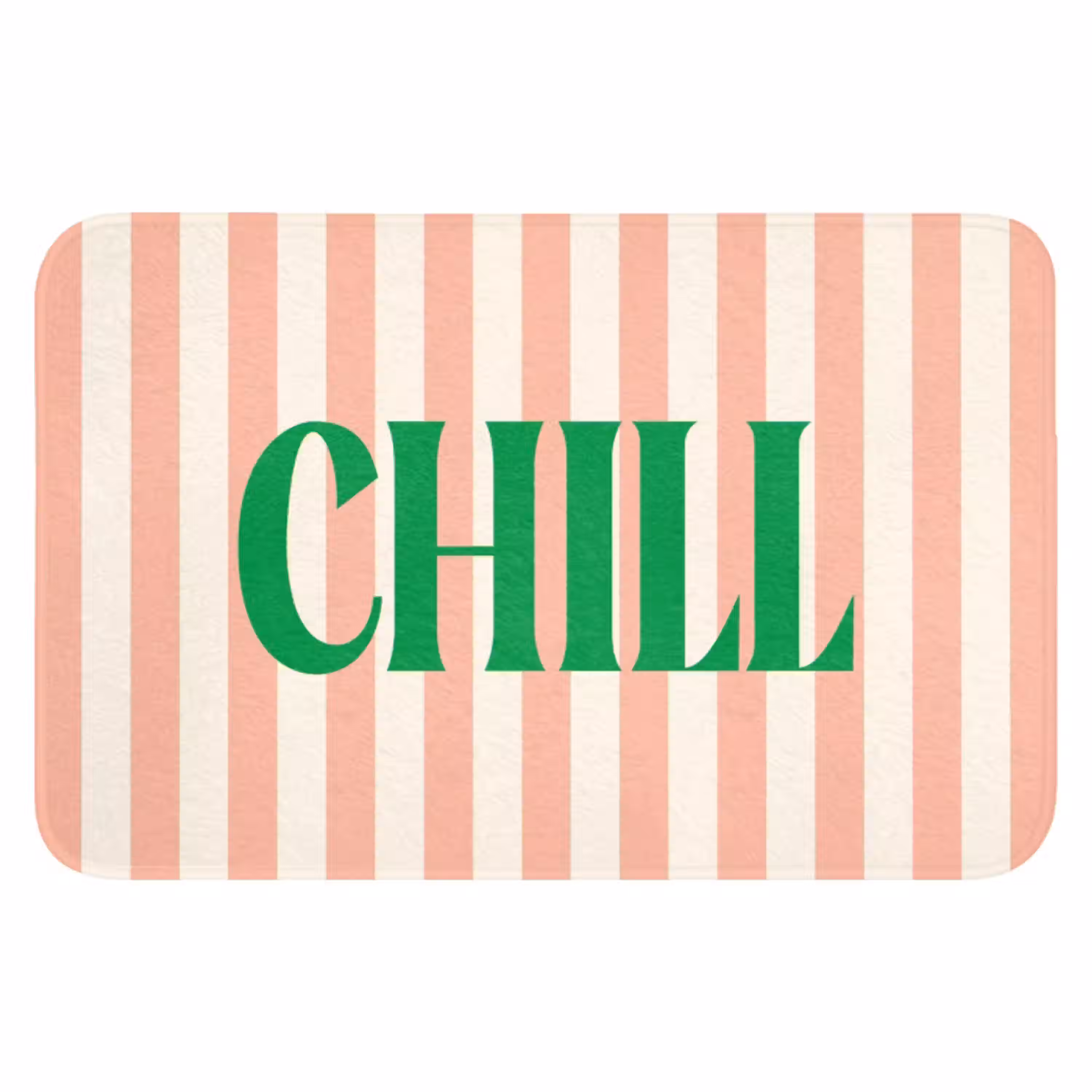 Zachtroze - Groen - Strepen - Chill WCmat klein -3d