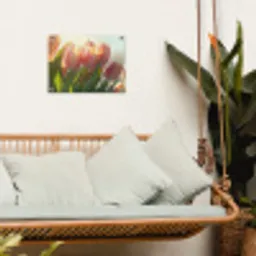 Tulpen - Roze - Zonnestralen tuinposter los doek klein -sfeer7