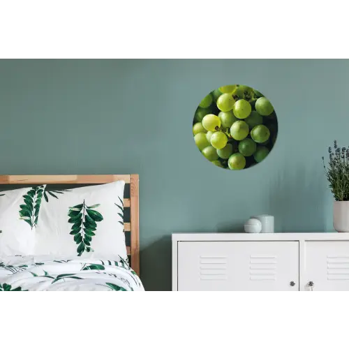 Druiven - Tros - Groen Wandcirkel aluminium klein -slaapkamer
