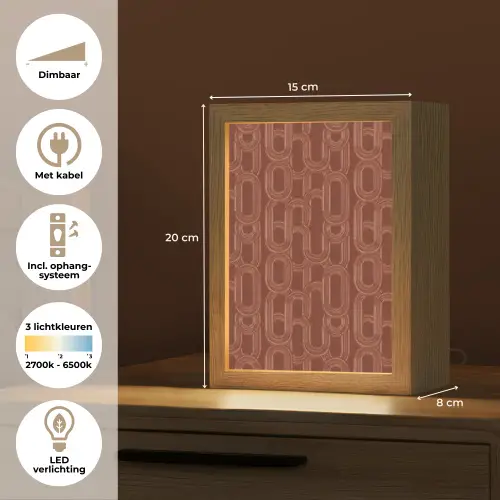 Abstract - Textuur - Bruin Light Box met kabel (Tafellamp) klein 925 -USP_NL