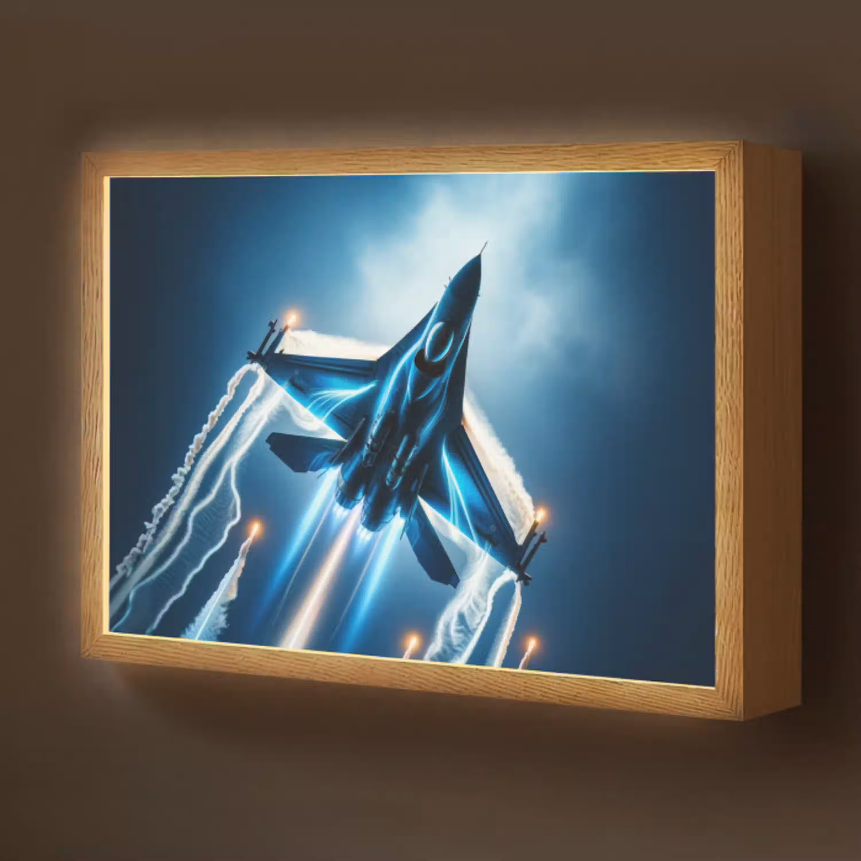 Straaljager - Blauw - Jongens Light Box met batterij (Wandlamp kind) middel -z3d_website