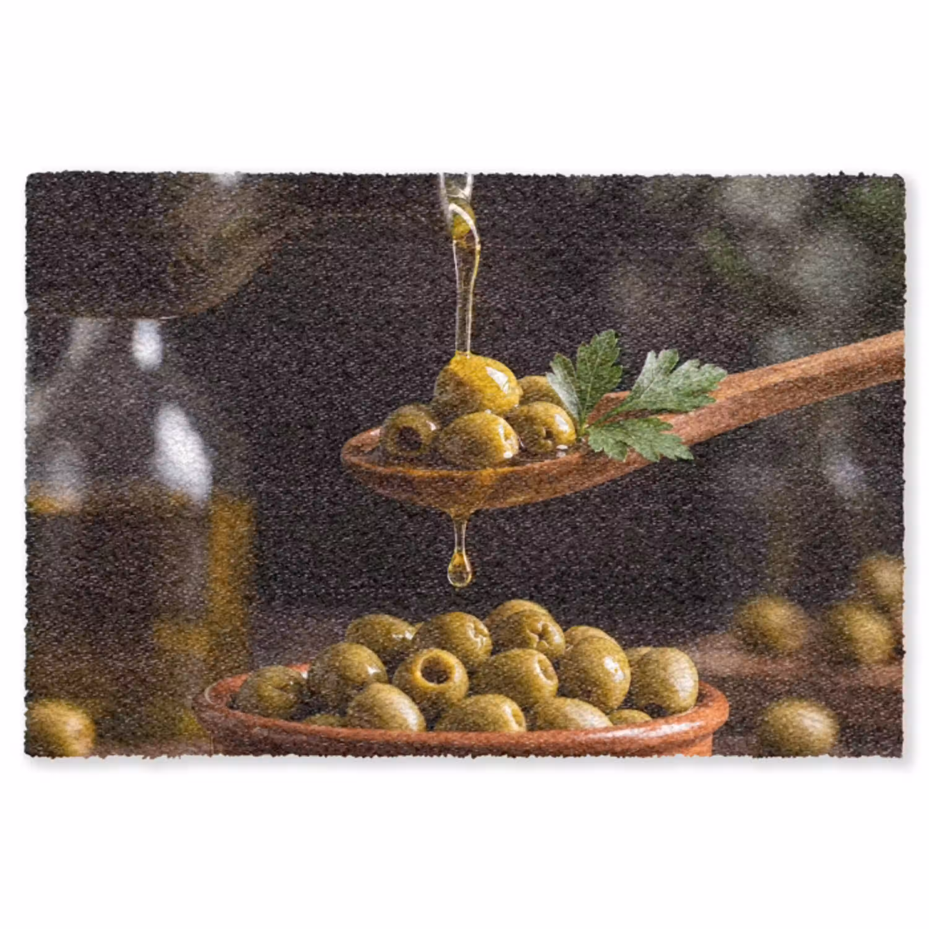 Olijven - Olijfolie - Eten Vloerkleed Rechthoek klein -3d