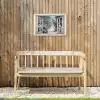 Bos - Winter - Bomen - Natuur - Pad - Doorkijk - Wit Tuinposter op houten frame 2 cm dik klein -sfeer4