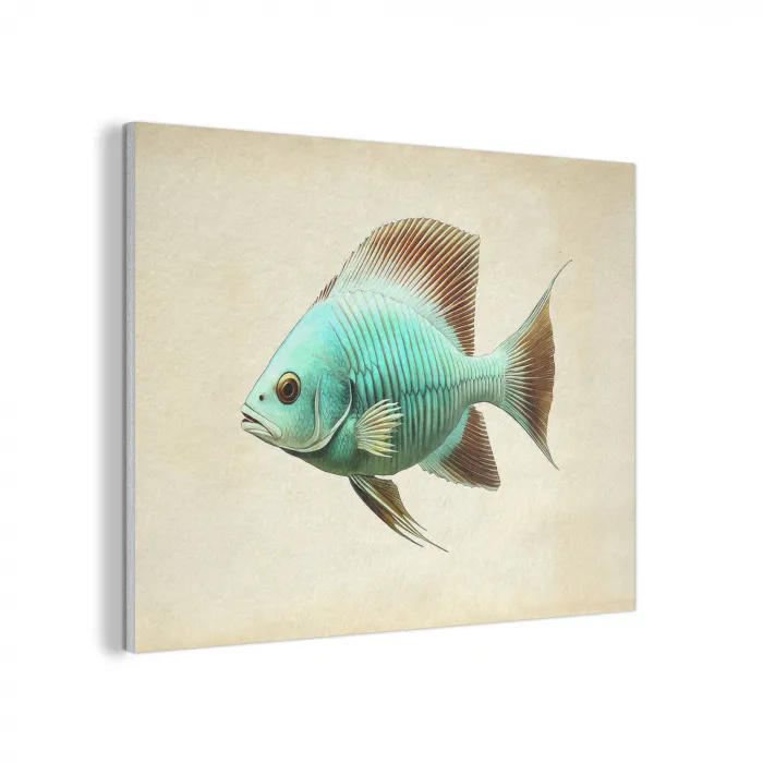 Schubben - Vis - Mint - Minimalistisch PET vilt klein -3d