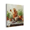 Potten - Kruiden - Hout aluminium wit klein -3d