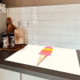 Schepijs - Hoorntje - Illustratie - Minimalistisch Inductie beschermer vinyl 3mm klein -sfeer3