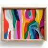 Abstract - Kleurrijk - Golven - Lijnen Dienblad Rechthoek middel -z3d_shopping
